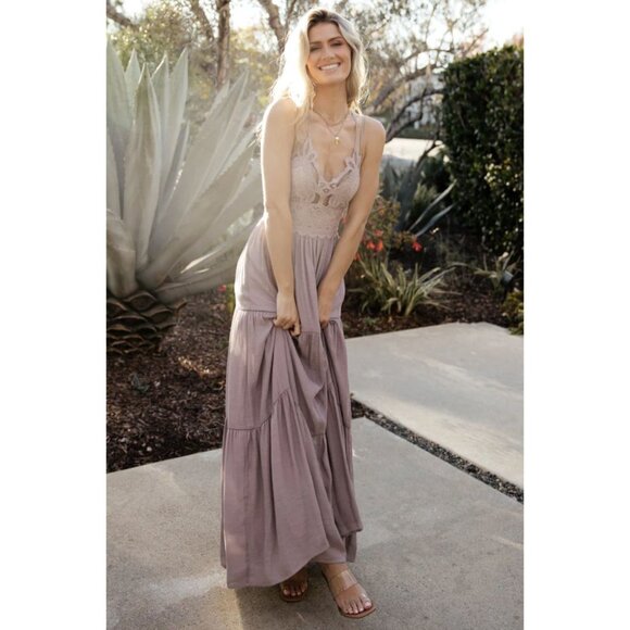 NWT Baltic Born Summerlin Lace Top Maxi Dress Dusty Mauve Lilac Small - Picture 6 of 14